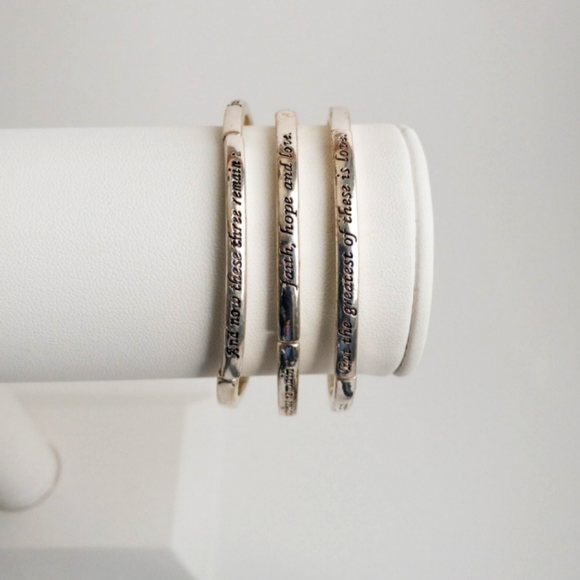 1 Corinthians 13:13 Scripture Bracelet/Bangle - Picture 2 of 2